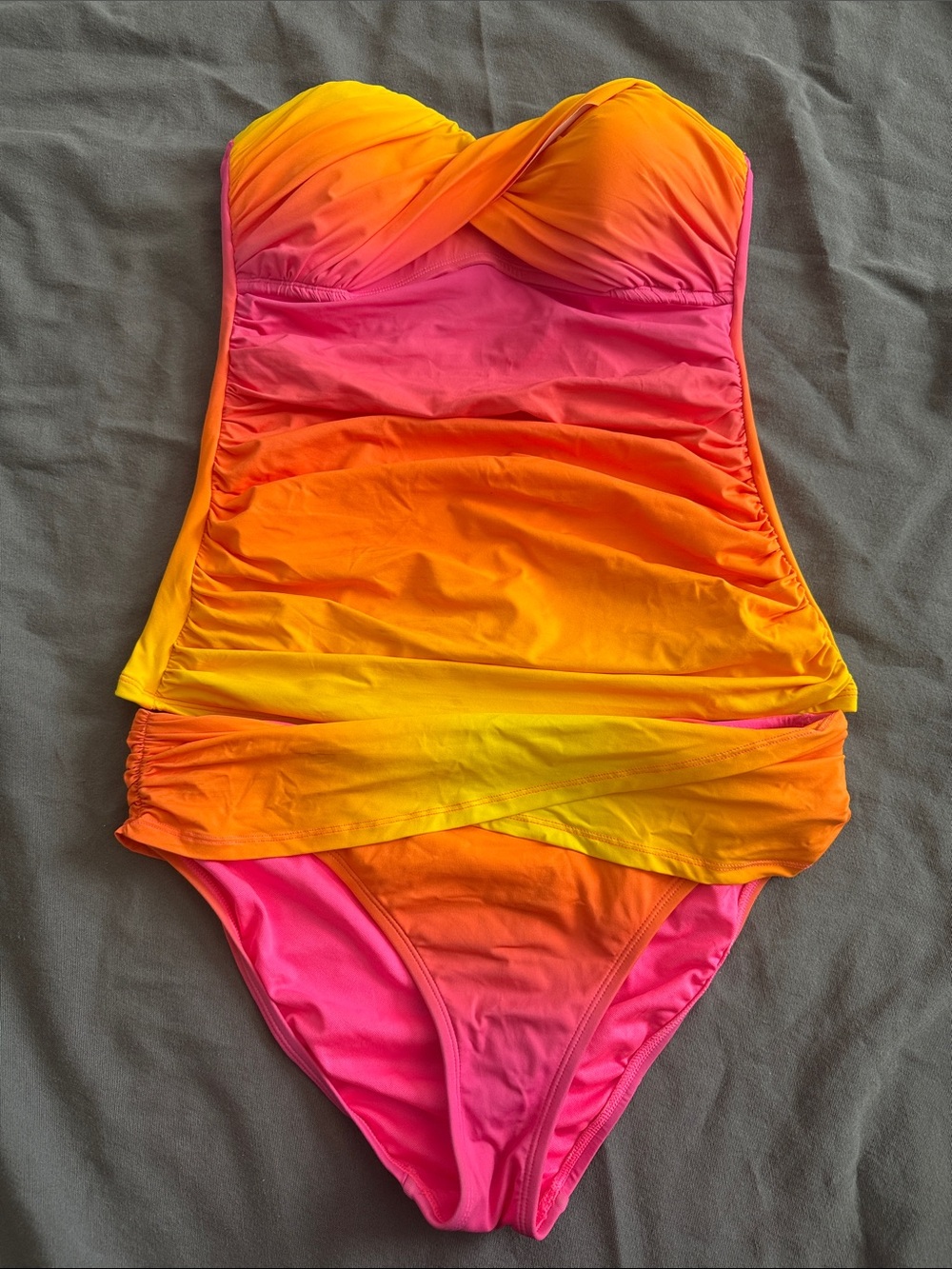 Bleu Rod Beattie Pink-Orange Gradient Tankini Swimsuit